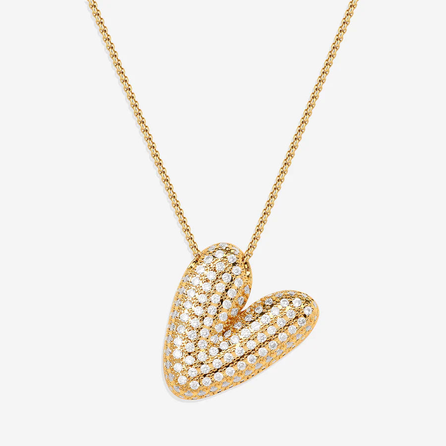 Bubble Diamond Initial Letter Necklace
