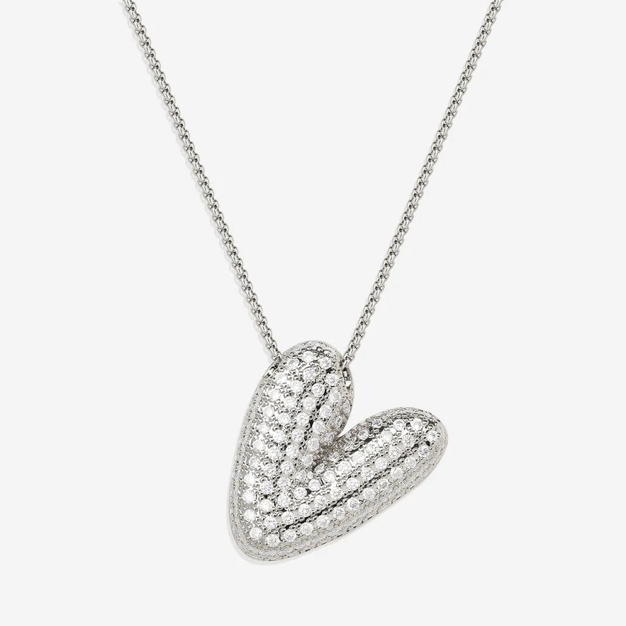 Bubble Diamond Initial Letter Necklace