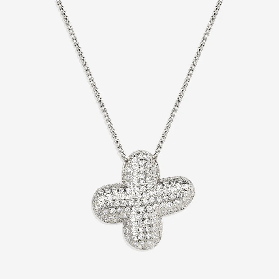 Bubble Diamond Initial Letter Necklace