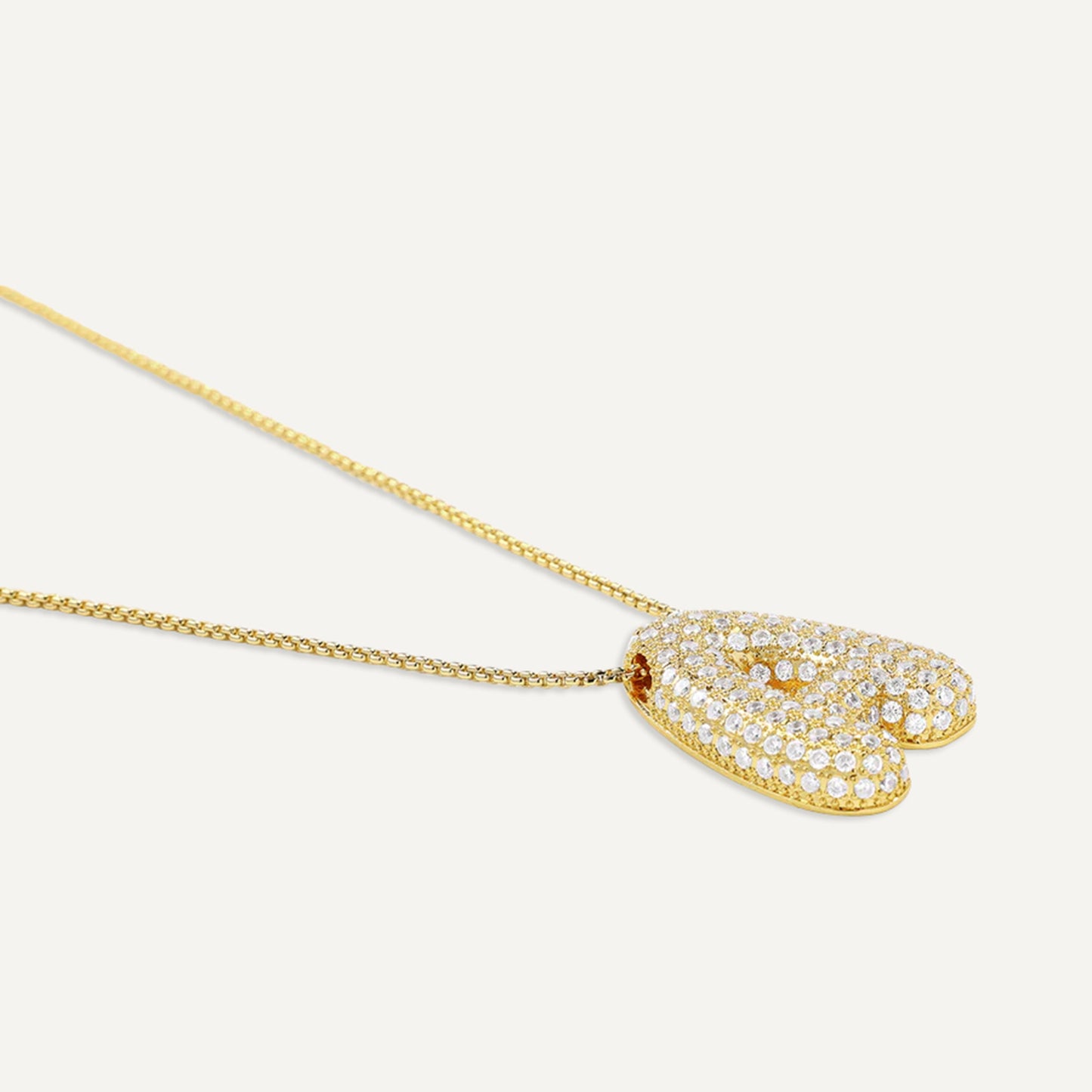 Bubble Diamond Initial Necklace