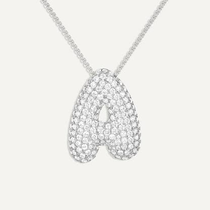 Bubble Diamond Initial Necklace