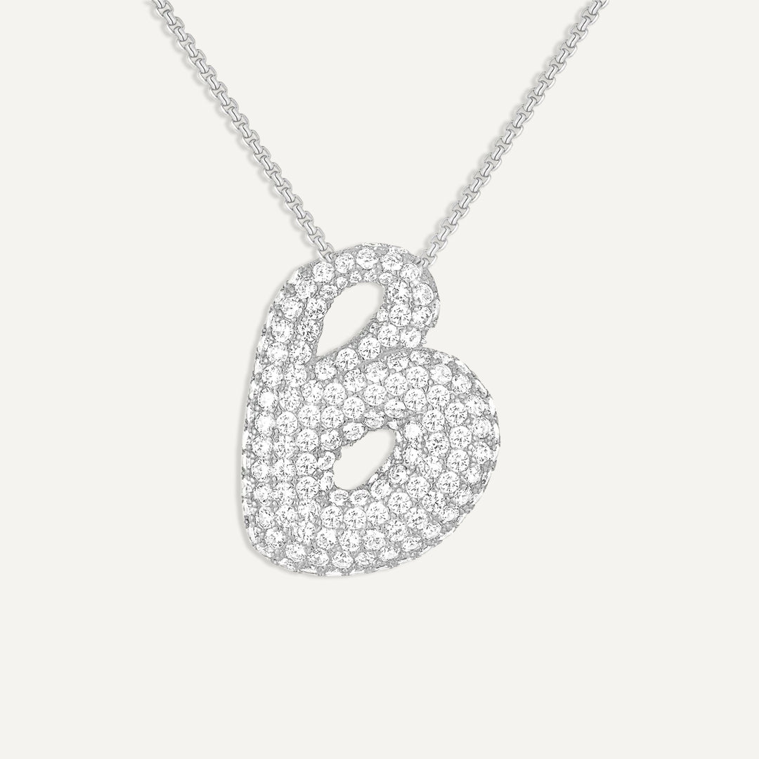Bubble Diamond Initial Necklace