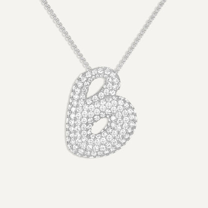 Bubble Diamond Initial Necklace