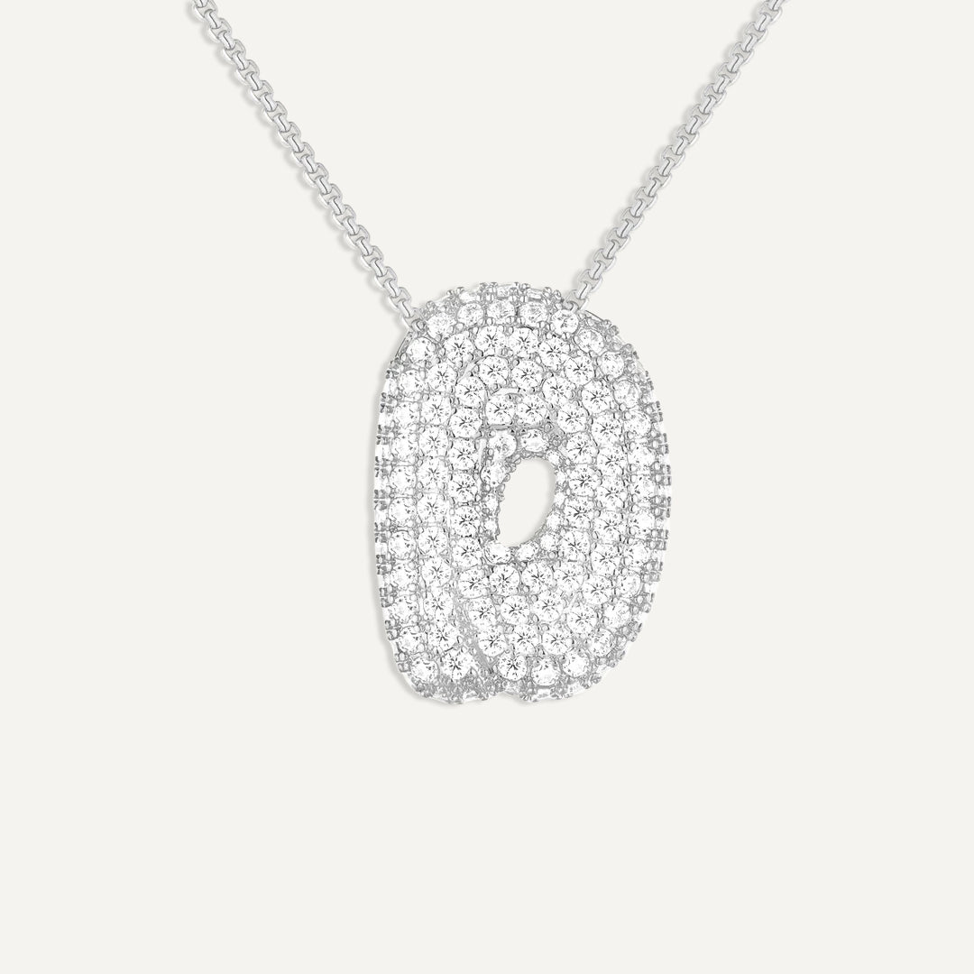 Bubble Diamond Initial Necklace