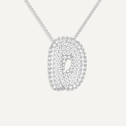 Bubble Diamond Initial Necklace