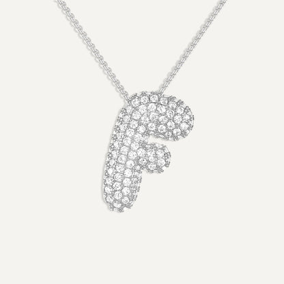 Bubble Diamond Initial Necklace