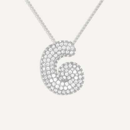 Bubble Diamond Initial Necklace