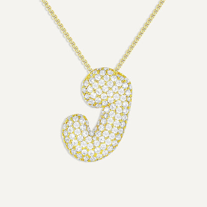 Bubble Diamond Initial Necklace