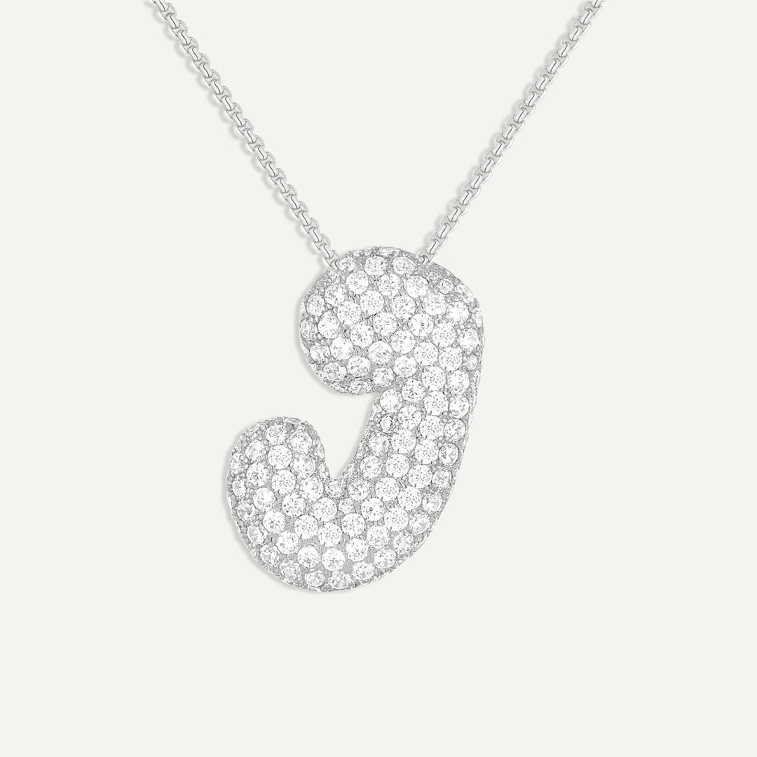 Bubble Diamond Initial Necklace