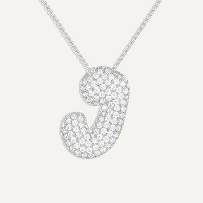 Bubble Diamond Initial Necklace