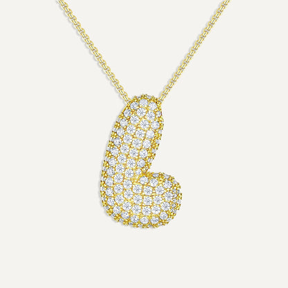 Bubble Diamond Initial Necklace
