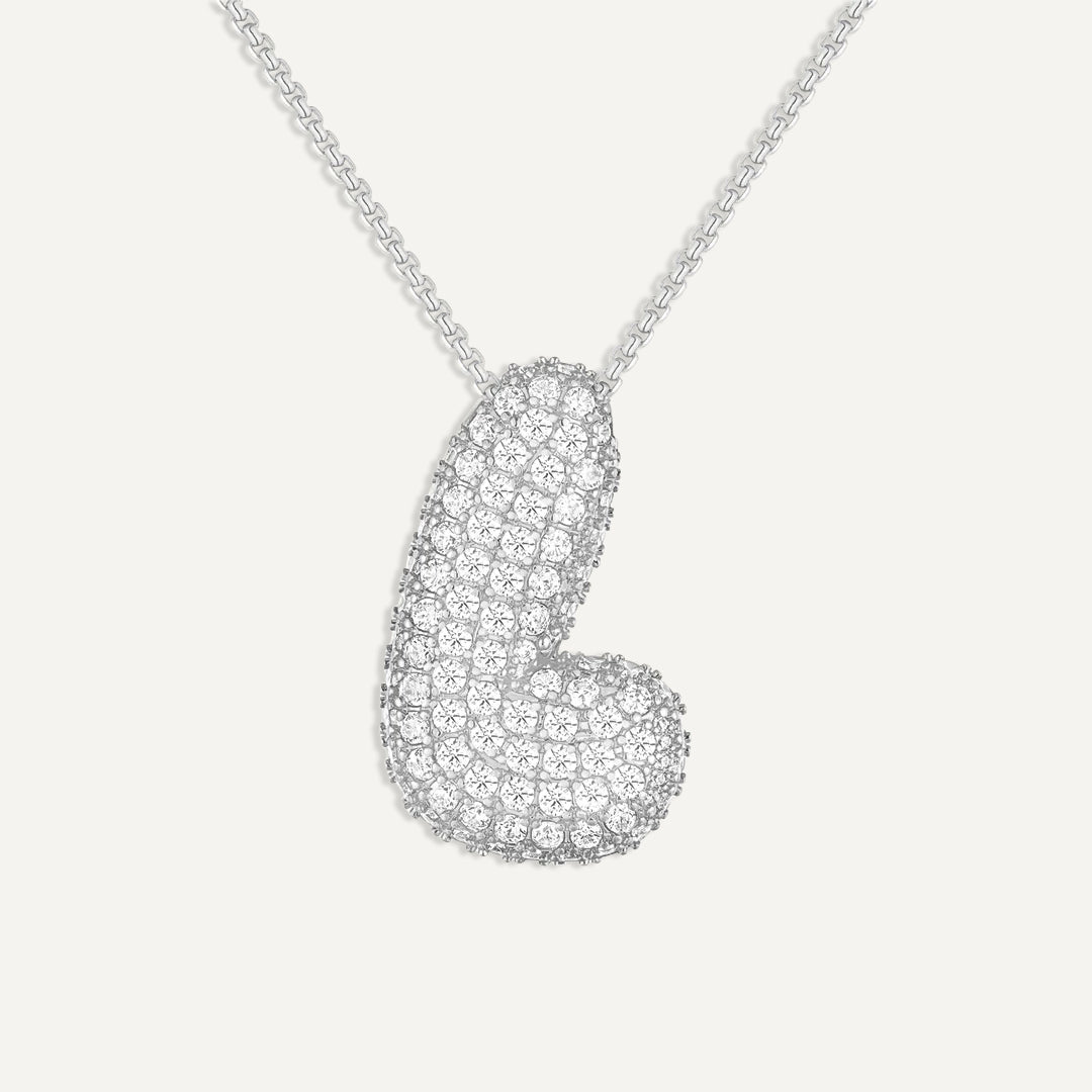 Bubble Diamond Initial Necklace