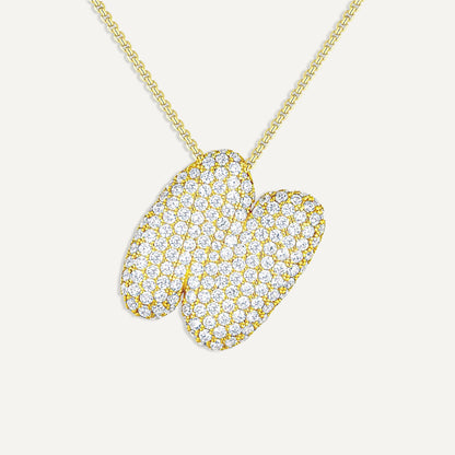 Bubble Diamond Initial Necklace