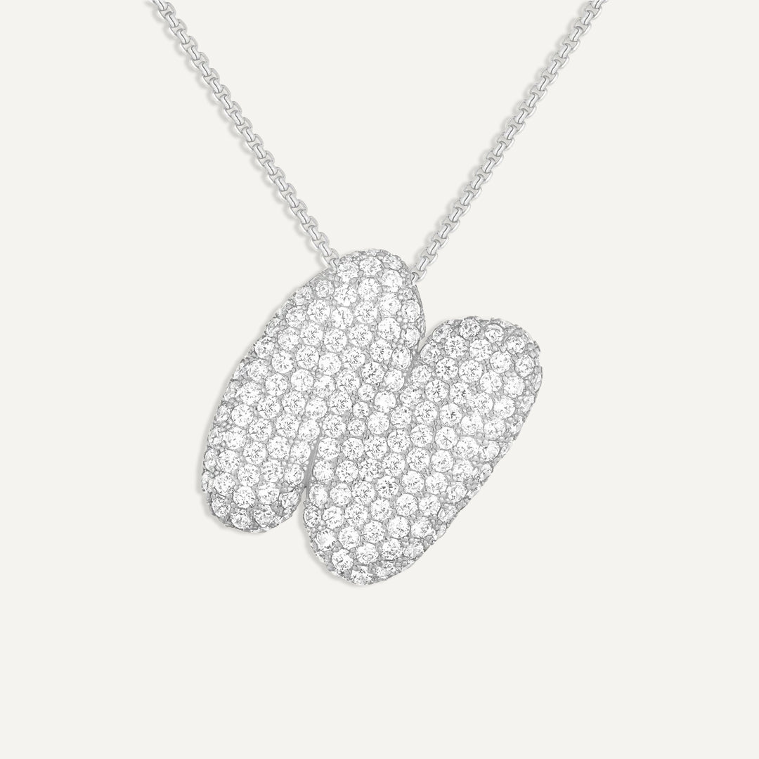 Bubble Diamond Initial Necklace
