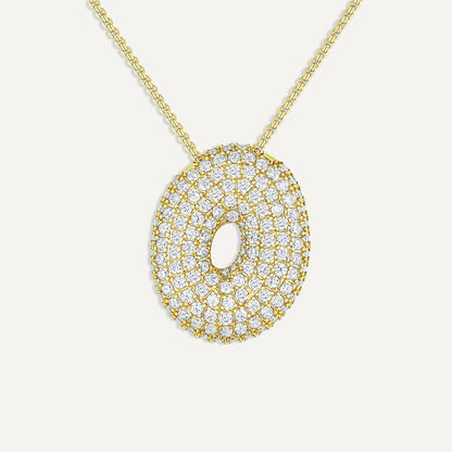 Bubble Diamond Initial Necklace