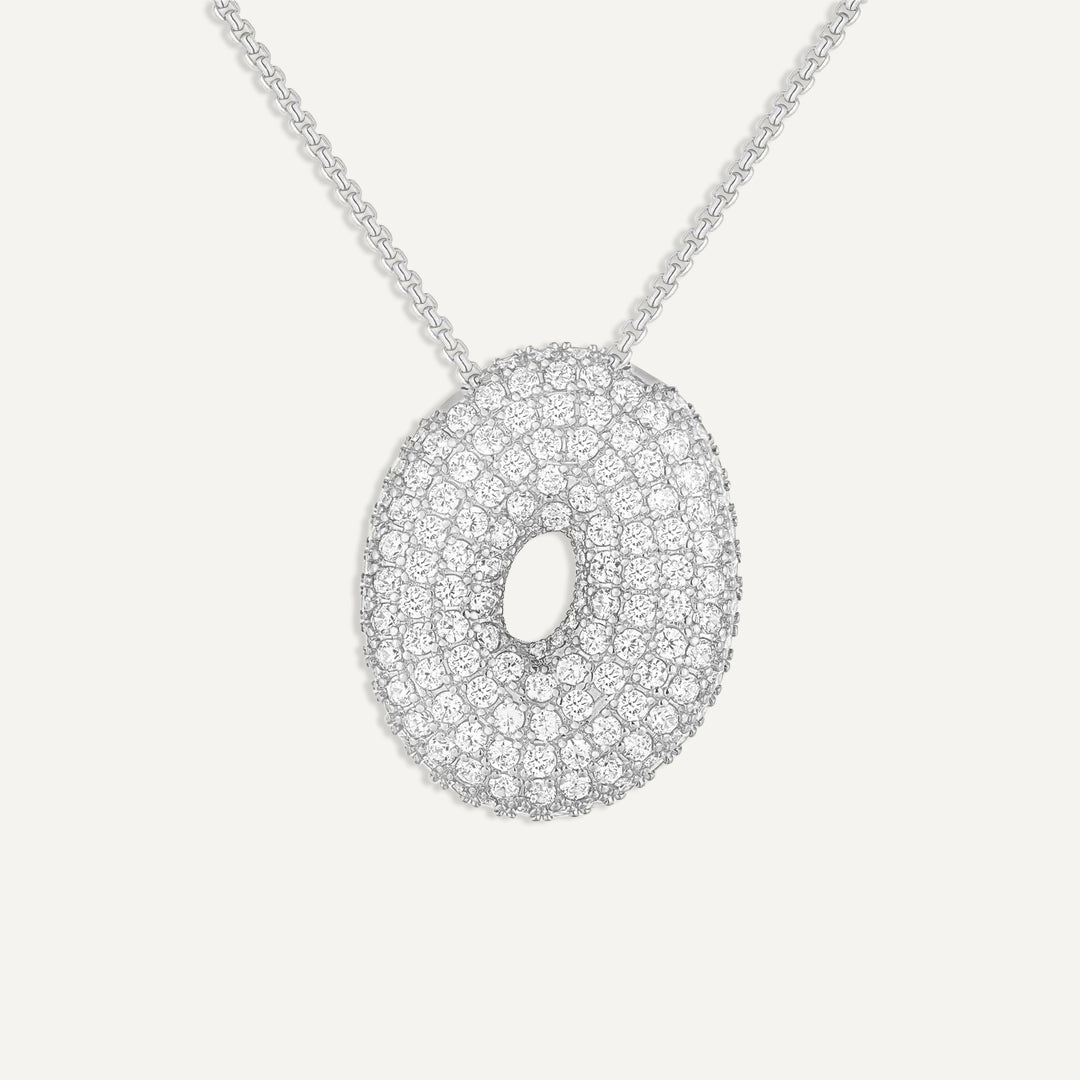 Bubble Diamond Initial Necklace