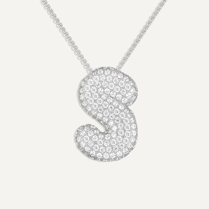 Bubble Diamond Initial Necklace
