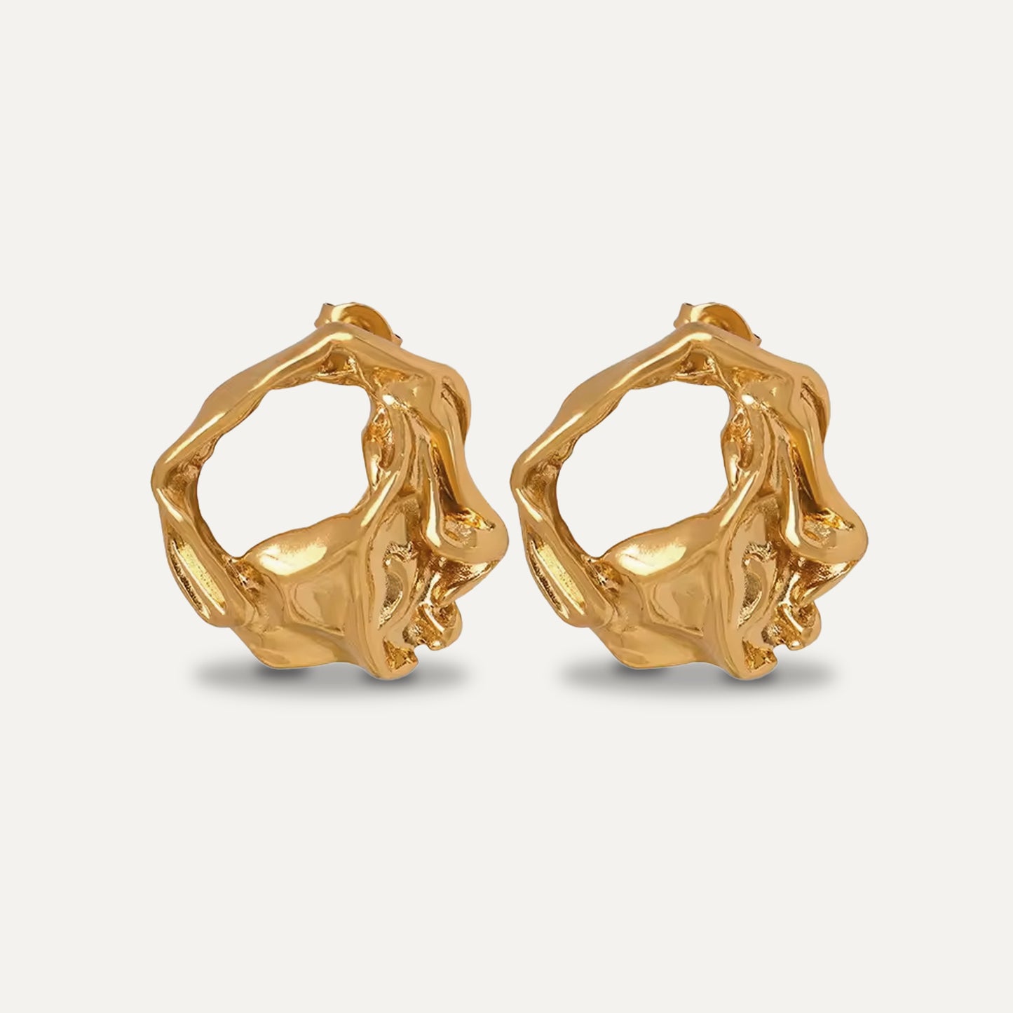 Irregular Fold Circle Earring