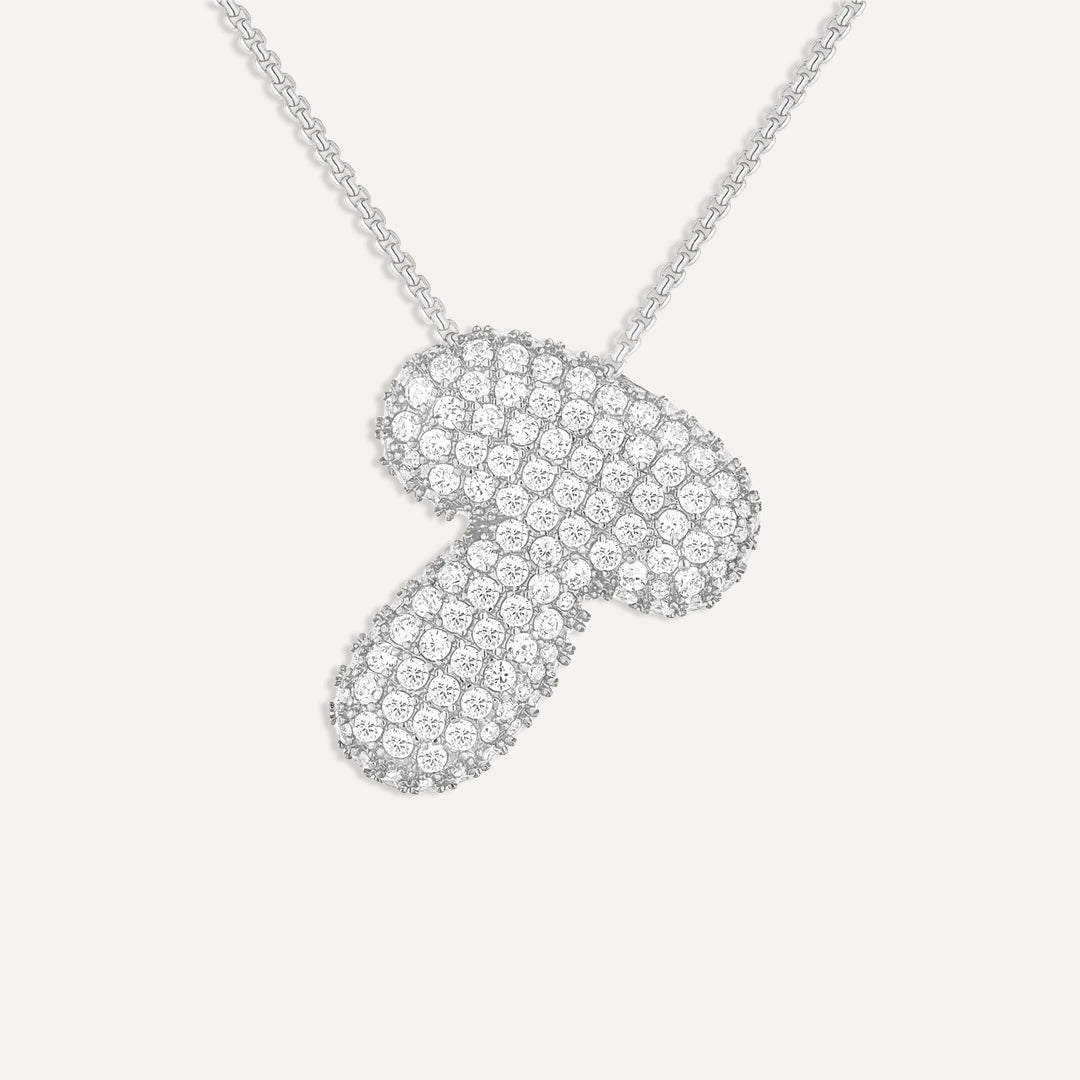 Bubble Diamond Initial Necklace
