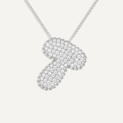 Bubble Diamond Initial Necklace