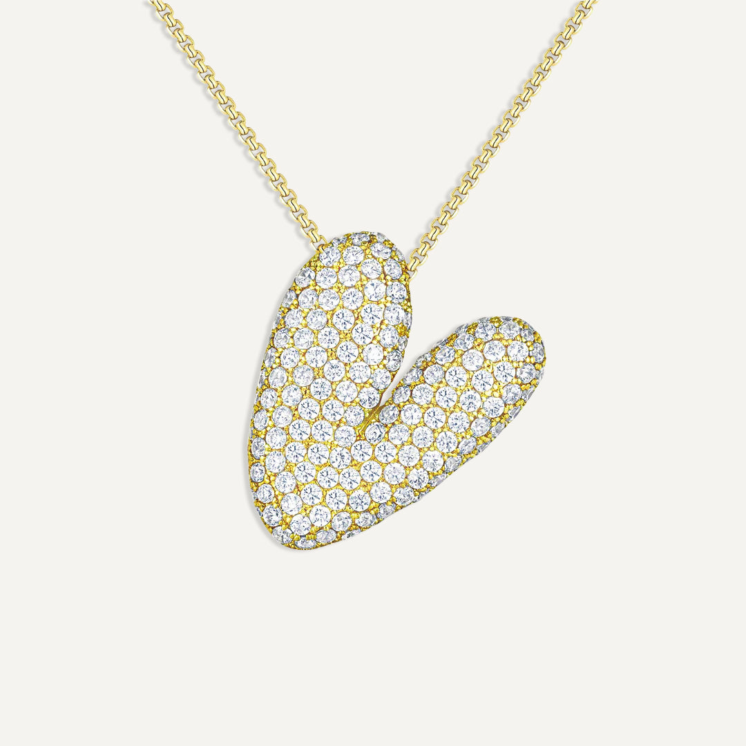 Bubble Diamond Initial Necklace
