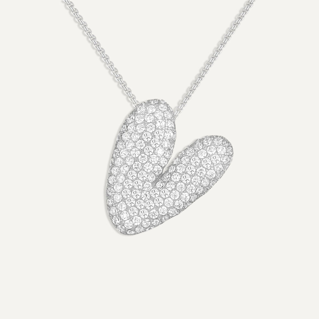 Bubble Diamond Initial Necklace