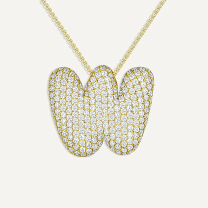 Bubble Diamond Initial Necklace