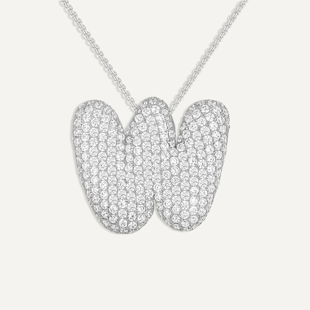 Bubble Diamond Initial Necklace