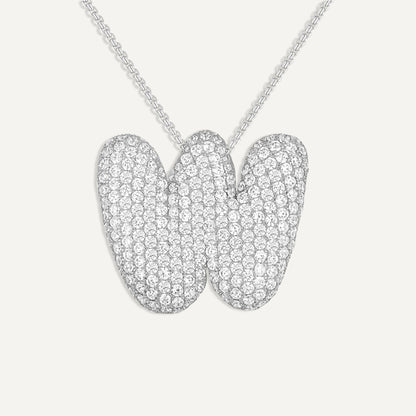 Bubble Diamond Initial Necklace