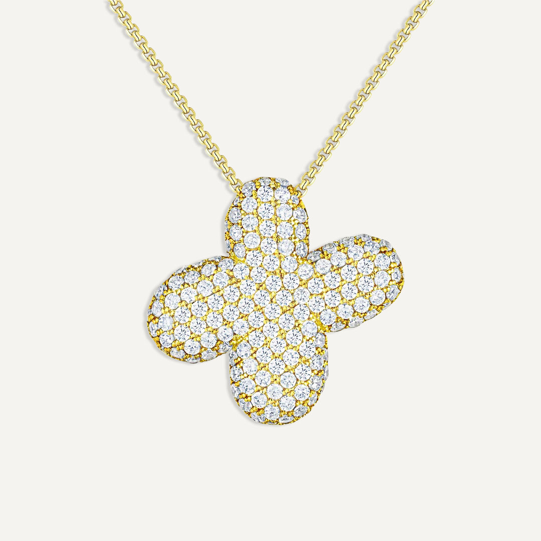 Bubble Diamond Initial Necklace
