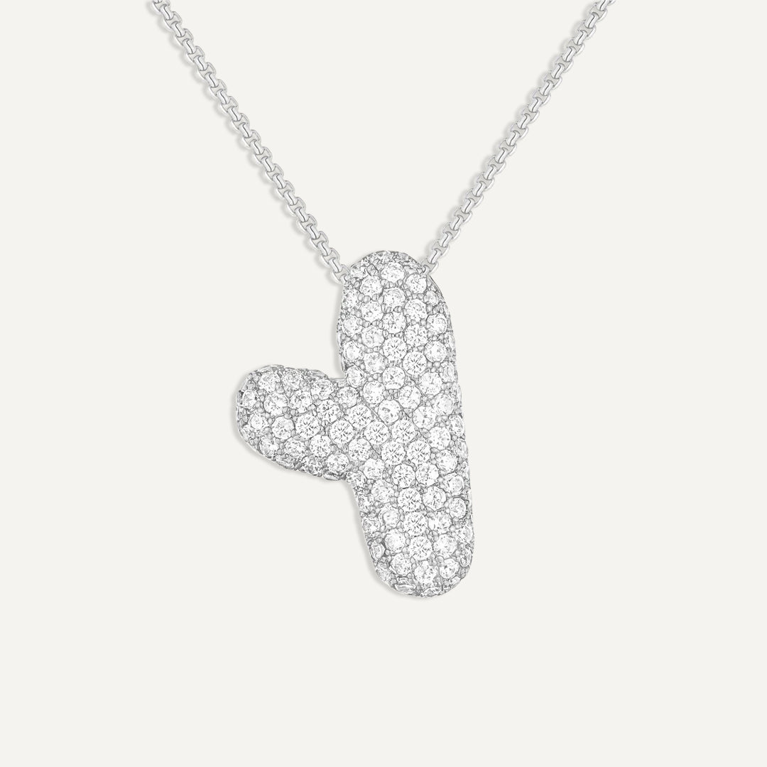 Bubble Diamond Initial Necklace