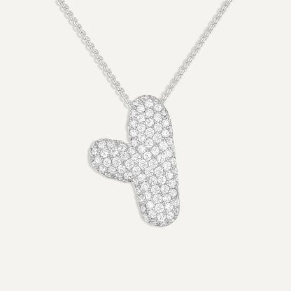 Bubble Diamond Initial Necklace